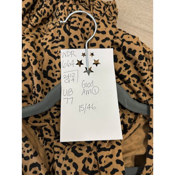 New Good American Wrap Dress Women's Size 1 Small Leopard Print Long Sleeve - Picture 3 of 8